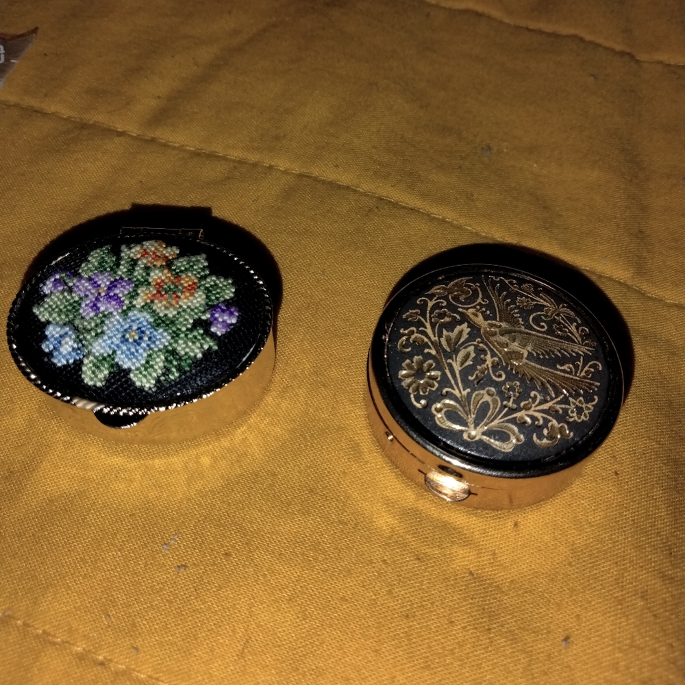 Pill boxes Petit Point by Maria Stransky. NWT.